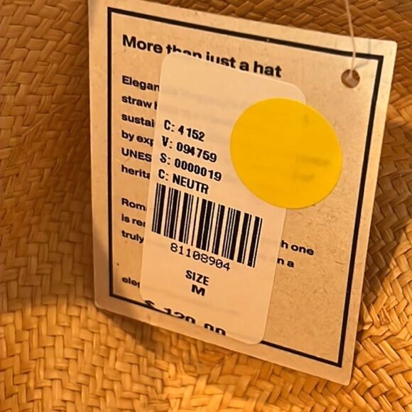 Anthropologie x Elegancia Tropical Straw Boater Size M